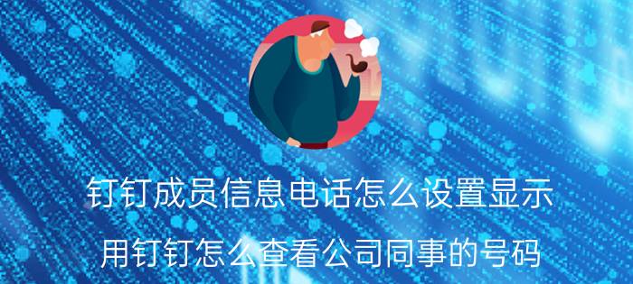 钉钉成员信息电话怎么设置显示 用钉钉怎么查看公司同事的号码？